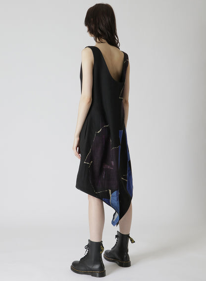 WOOL DICTIONARY COLLAGE PRINT HEM FASTENER OVERALL