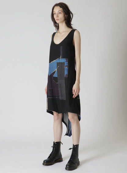 WOOL DICTIONARY COLLAGE PRINT HEM FASTENER OVERALL