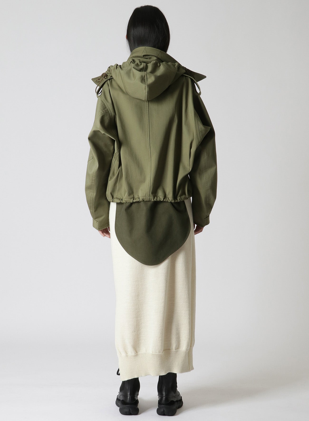 COTTON SATIN+COTTON WOOL LIGHT SERGE PILOT JACKET