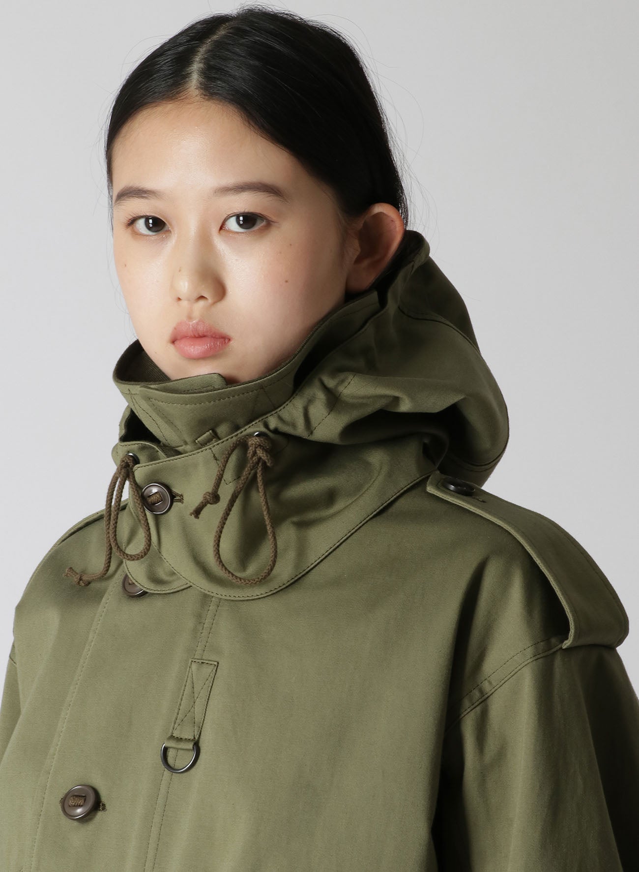 COTTON SATIN+COTTON WOOL LIGHT SERGE PILOT JACKET