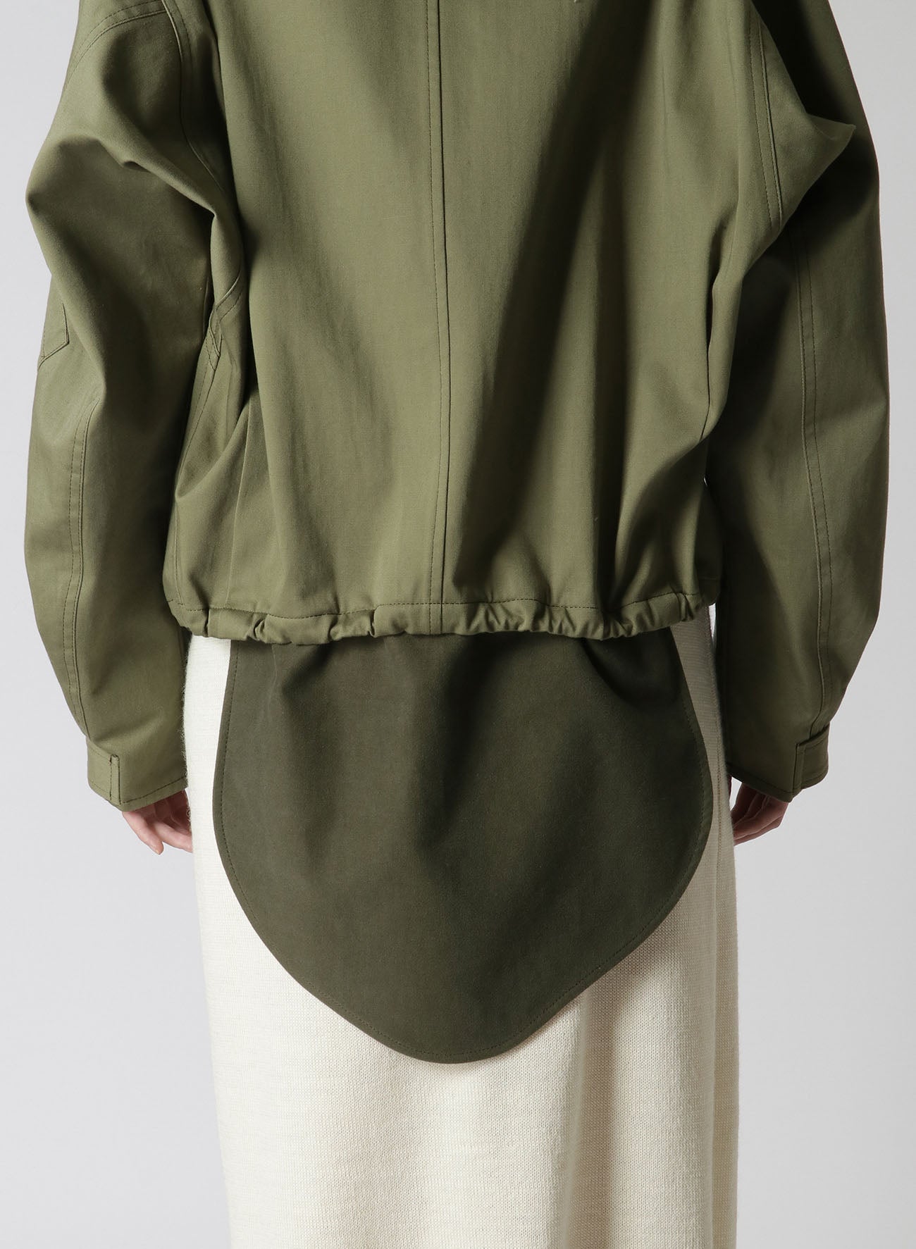 COTTON SATIN+COTTON WOOL LIGHT SERGE PILOT JACKET