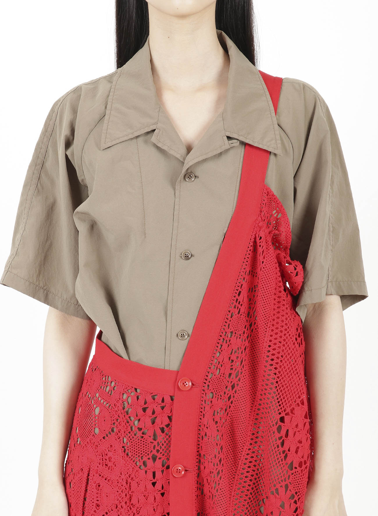 PATCHED TORCHON LACE SINGLE STRAP DRESS