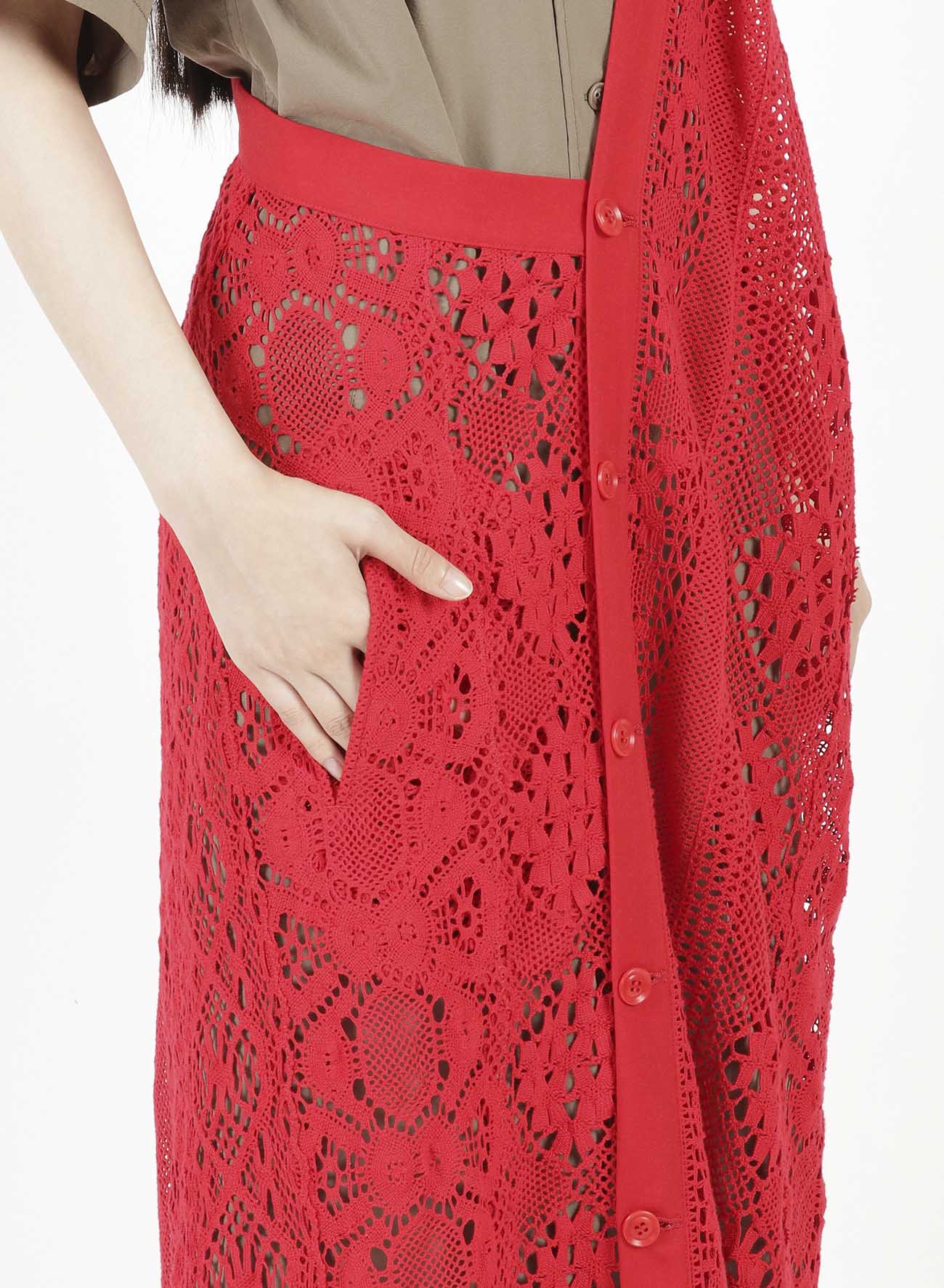 PATCHED TORCHON LACE SINGLE STRAP DRESS