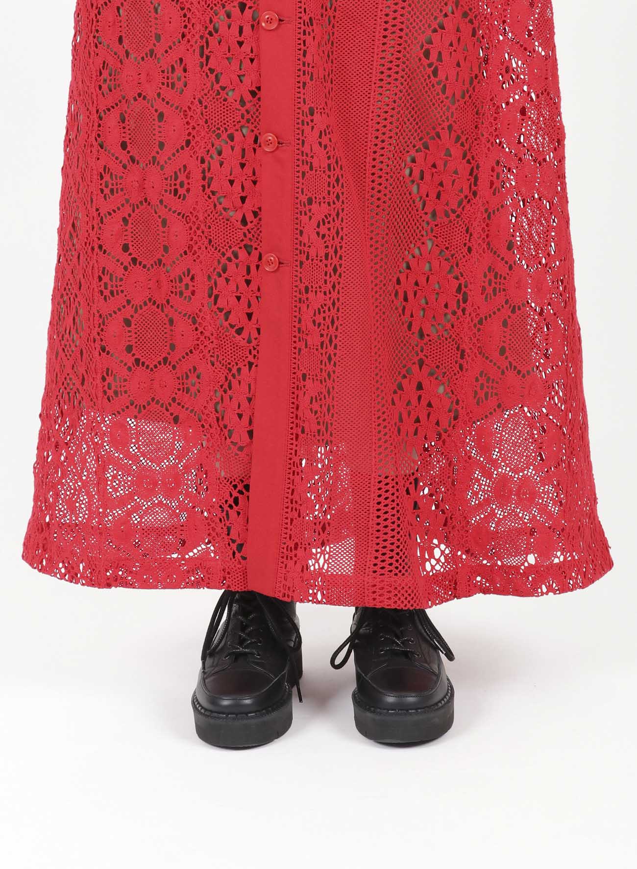 PATCHED TORCHON LACE SINGLE STRAP DRESS