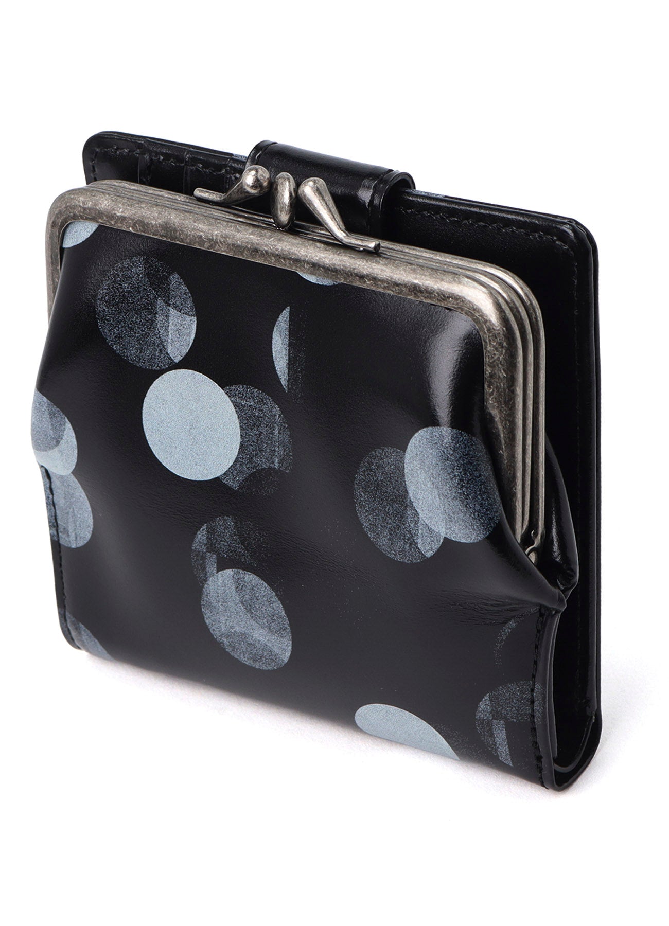 DOT PRINT GLOSSY SMOOTH LEATHER SMALL WALLET