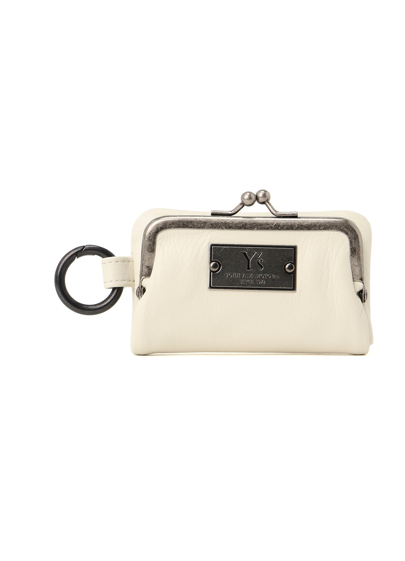 SEMI-GLOSSY LEATHER KEY CASE W/ METAL CLASP