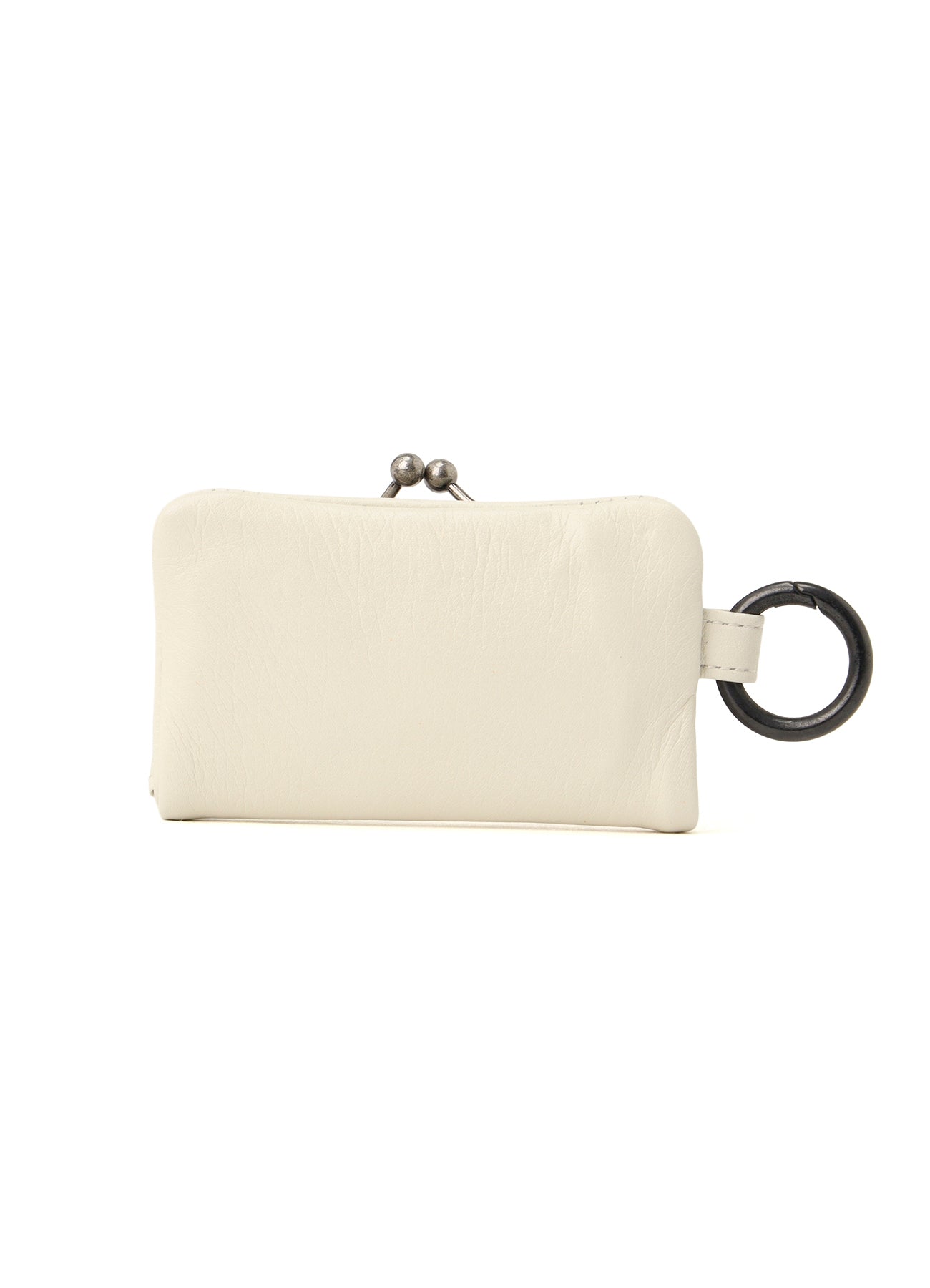 SEMI-GLOSSY LEATHER KEY CASE W/ METAL CLASP