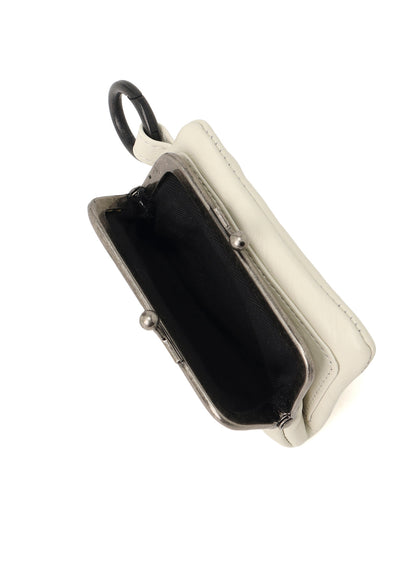 SEMI-GLOSSY LEATHER KEY CASE W/ METAL CLASP