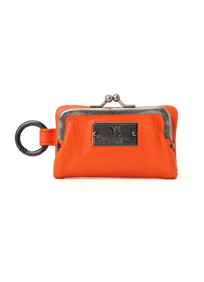 SEMI-GLOSSY LEATHER KEY CASE W/ METAL CLASP