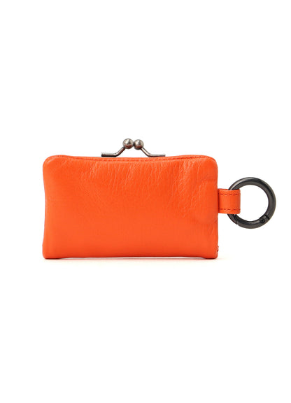 SEMI-GLOSSY LEATHER KEY CASE W/ METAL CLASP