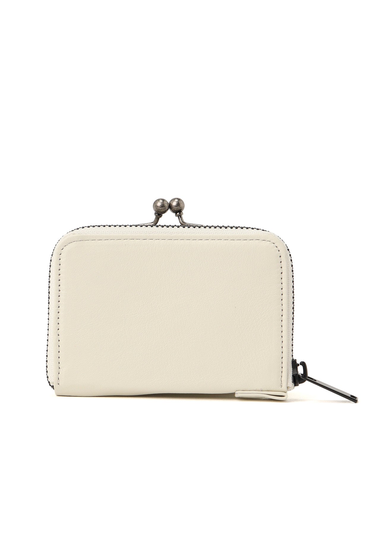 SEMI-GLOSSY LEATHER WALLET W/ METAL CLASP