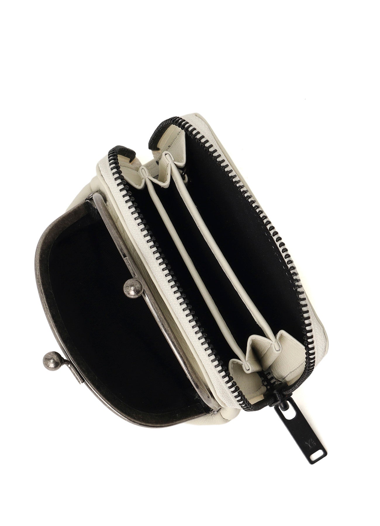 SEMI-GLOSSY LEATHER WALLET W/ METAL CLASP