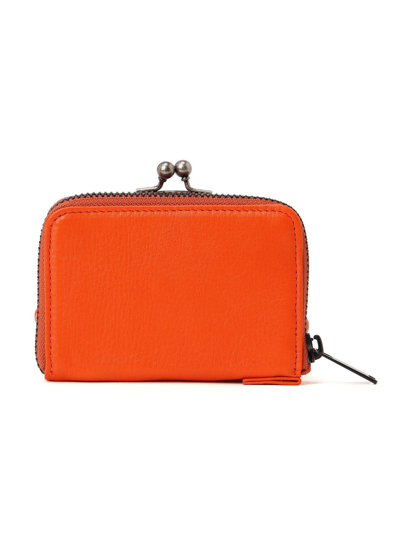 SEMI-GLOSSY LEATHER WALLET W/ METAL CLASP