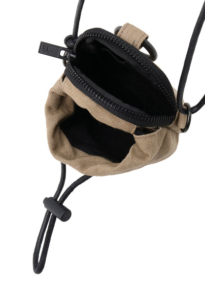 COTTON LINEN TWILL / LEATHER POUCH