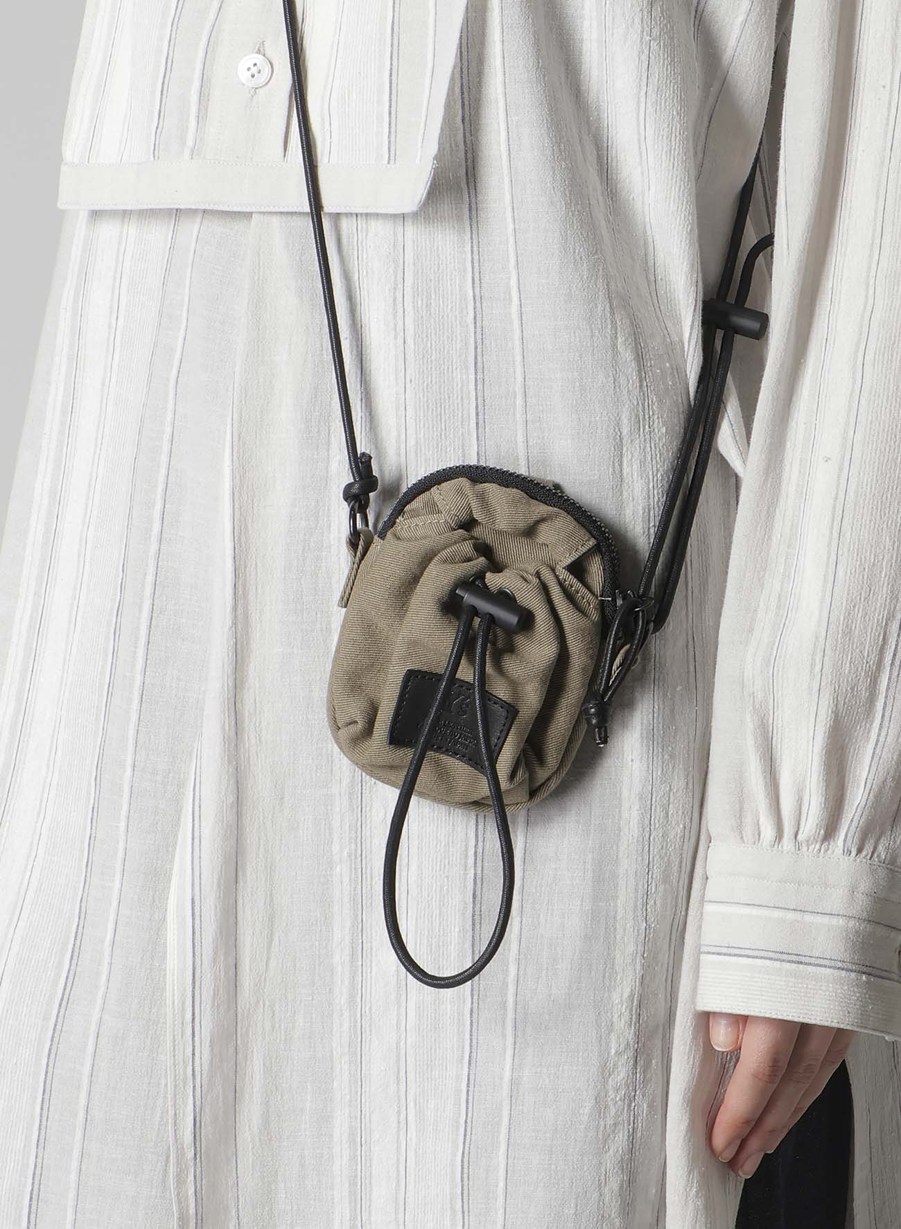 COTTON LINEN TWILL / LEATHER POUCH