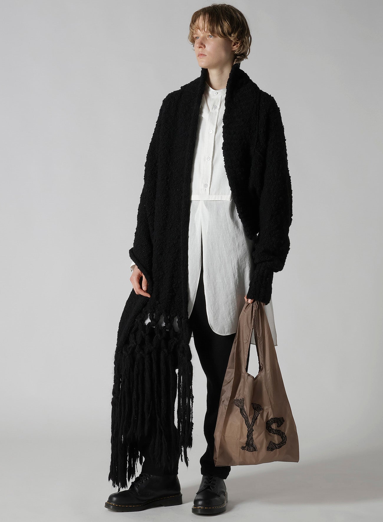 Y'S LOGO STITCH NYLON SHOPPING BAG