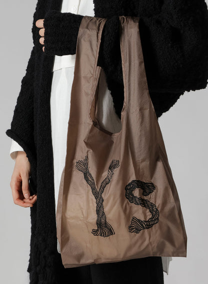 Y'S LOGO STITCH NYLON SHOPPING BAG