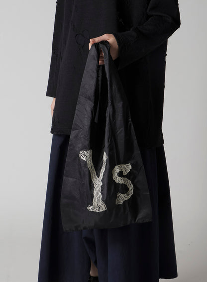 Y'S LOGO STITCH NYLON SHOPPING BAG