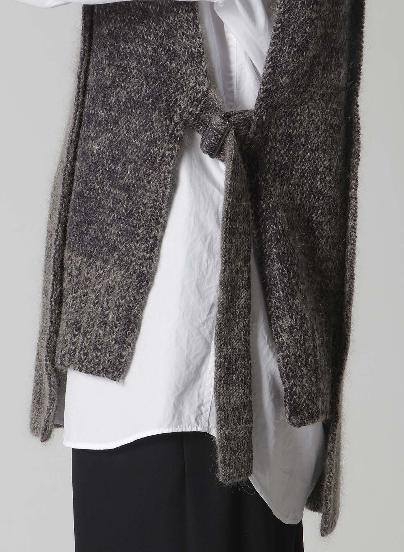 MOHAIR WOOL COMBINATION KNIT VEST