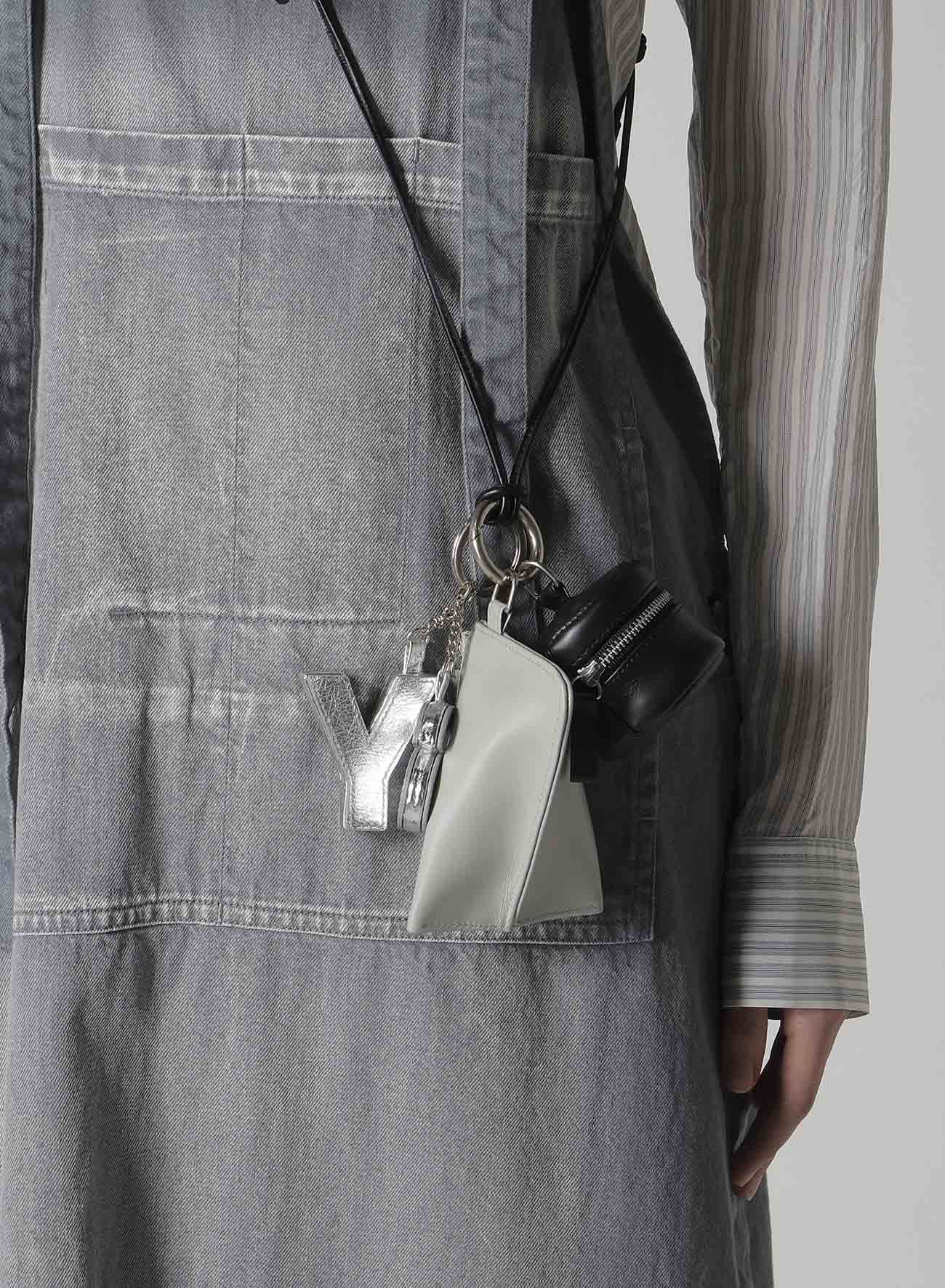 Y'S BLOCK LEATHER BAG CHARM