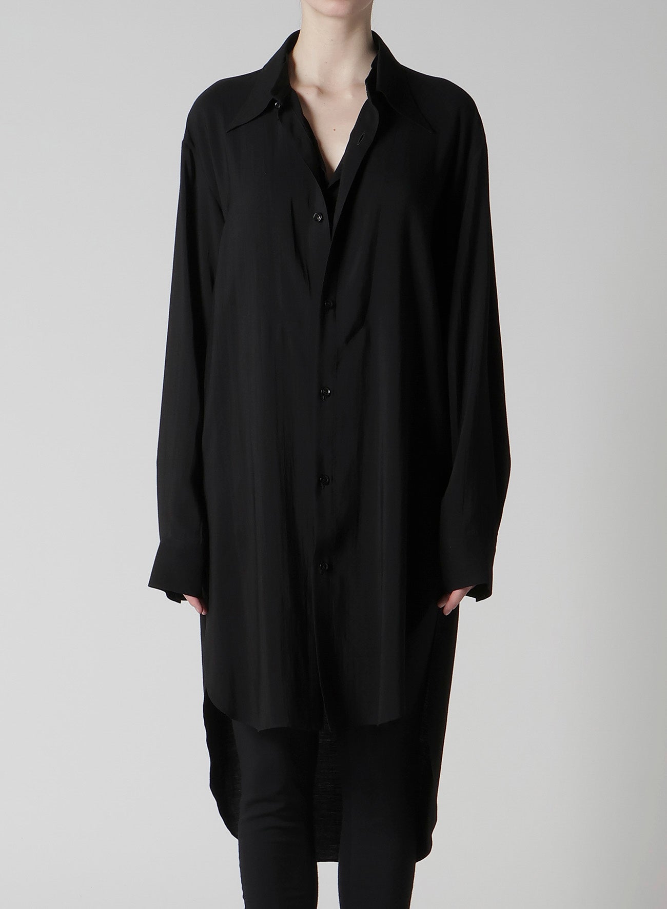 HARD-TWIST SERGELAYERED FRONT SHIRT