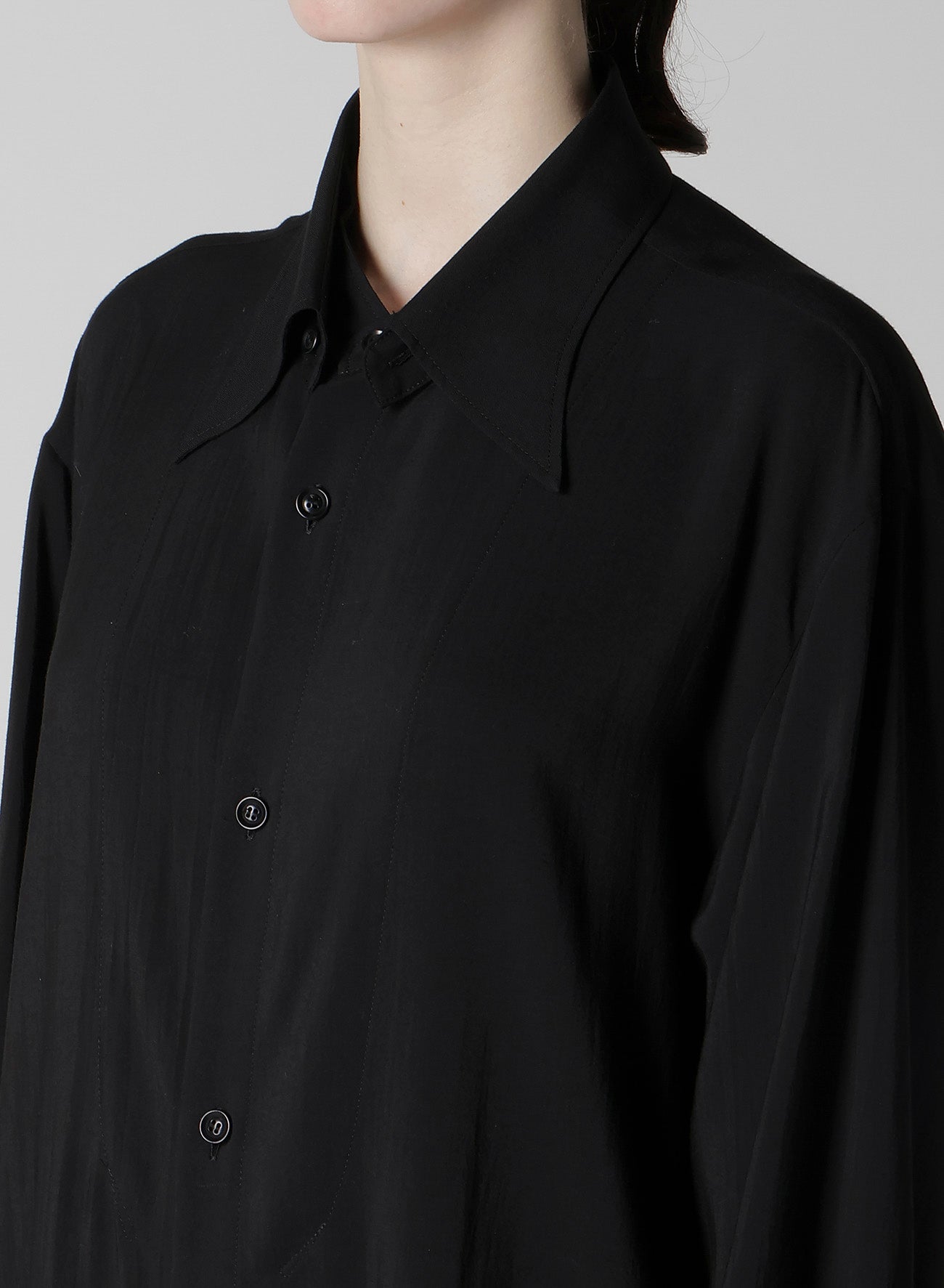 HARD-TWIST SERGELAYERED FRONT SHIRT
