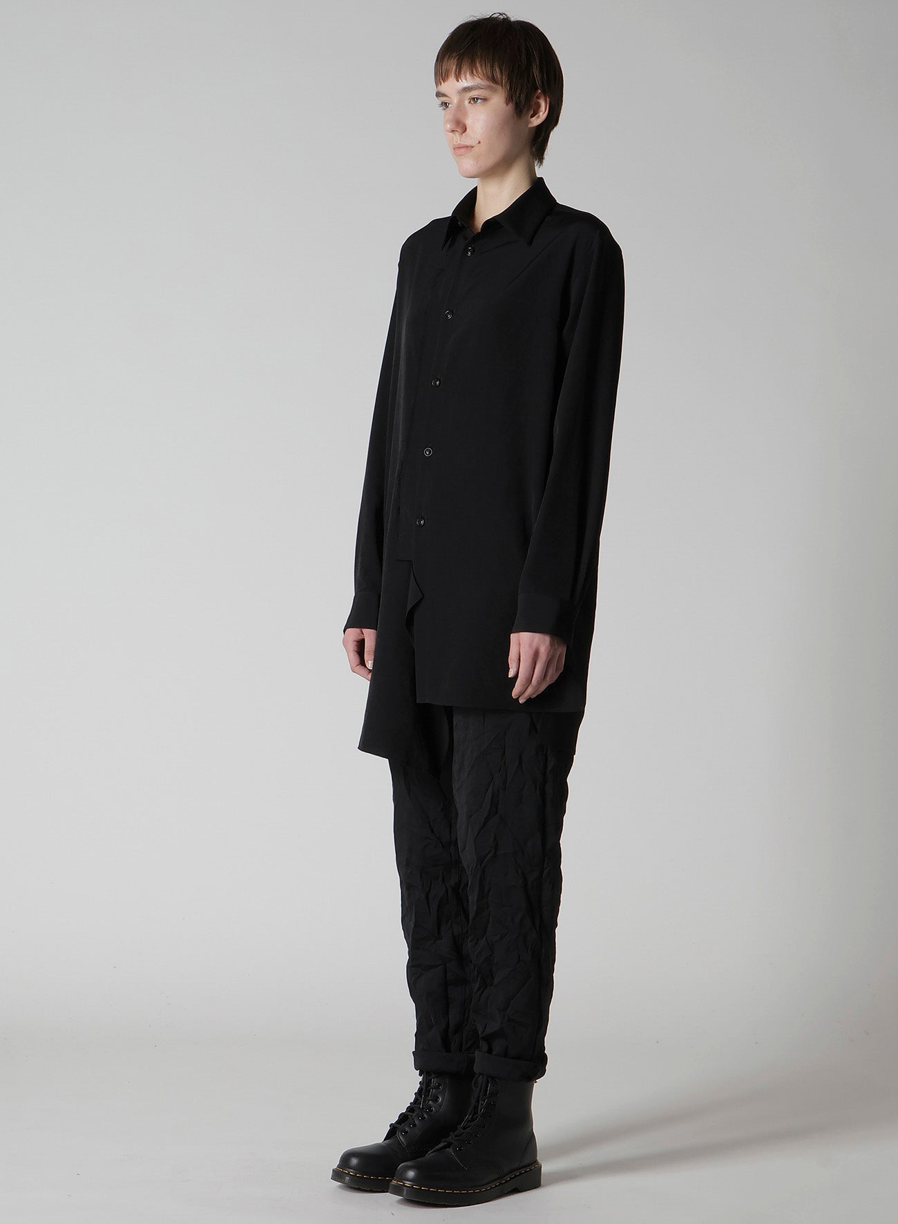 TA/PE CREPE DE CHINE ASYMMETRIC BLOUSE