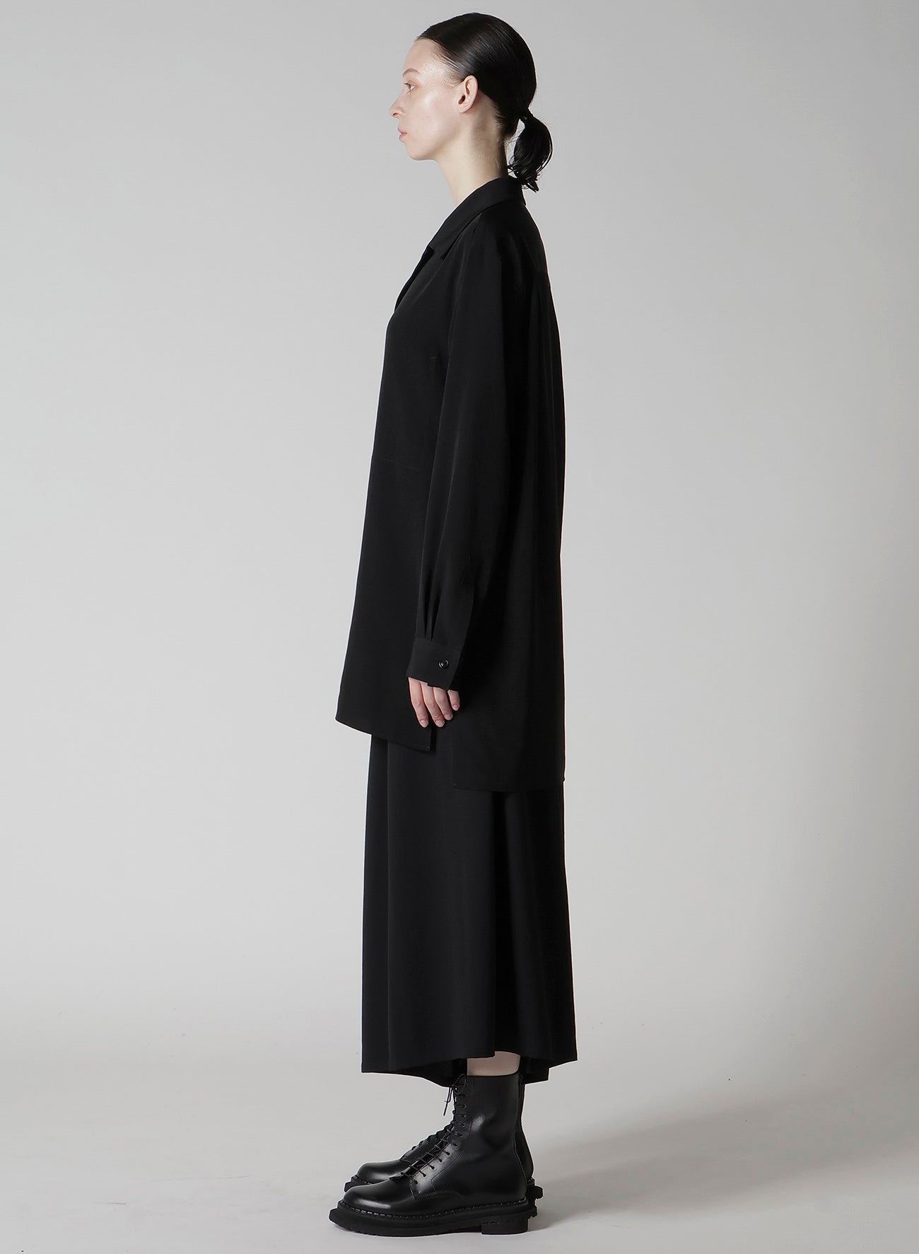 TA/PE CREPE DE CHINE OPEN COLLART SHIRT