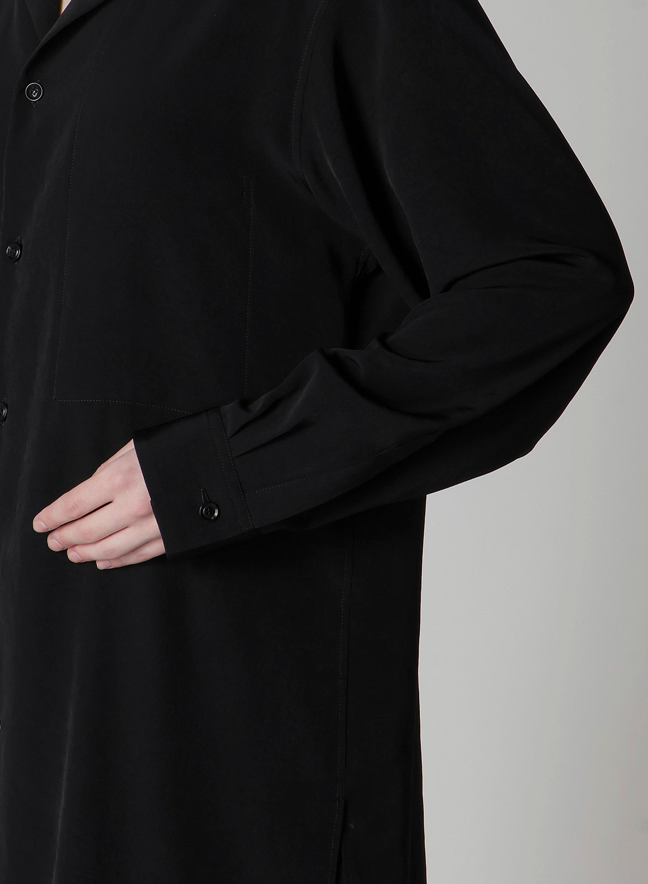 TA/PE CREPE DE CHINE OPEN COLLART SHIRT