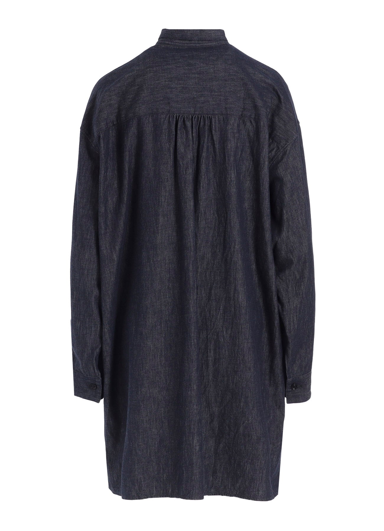 6OZ DENIM GARMENTFINISH DESIGN COLLAR BIG BLOUSE