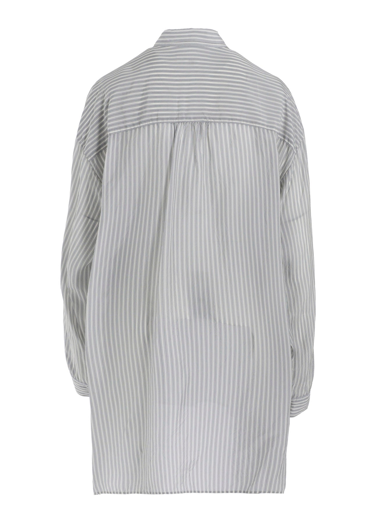 CUPRO STRIPE DESIGN COLLAR BIG BLOUSE