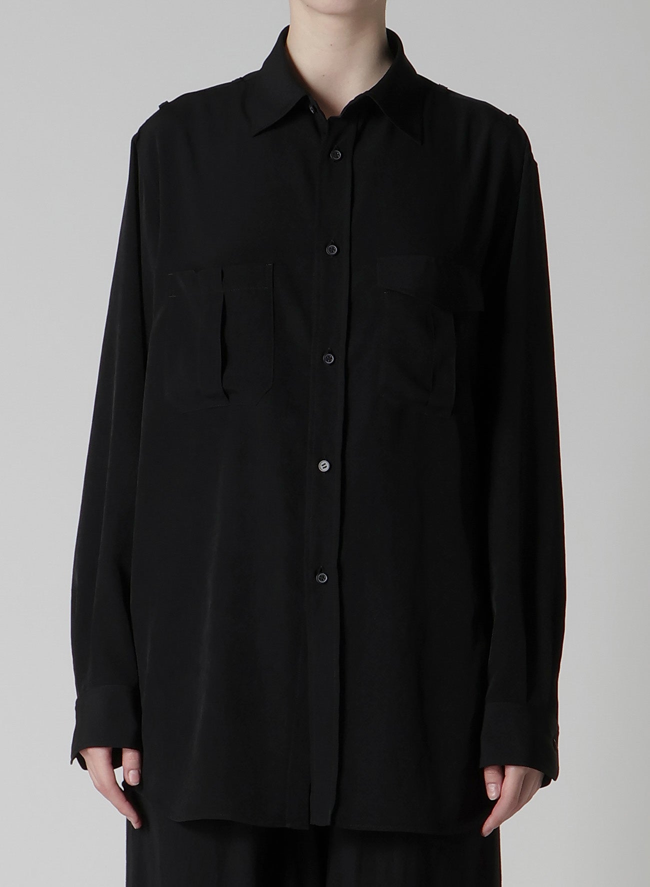 TA/PE CREPE DE CHINE SHOULDER LOOP BLOUSE