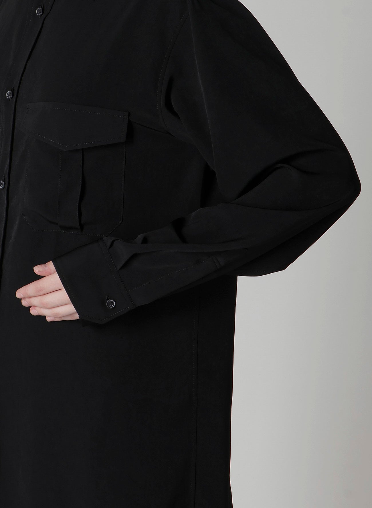 TA/PE CREPE DE CHINE SHOULDER LOOP BLOUSE