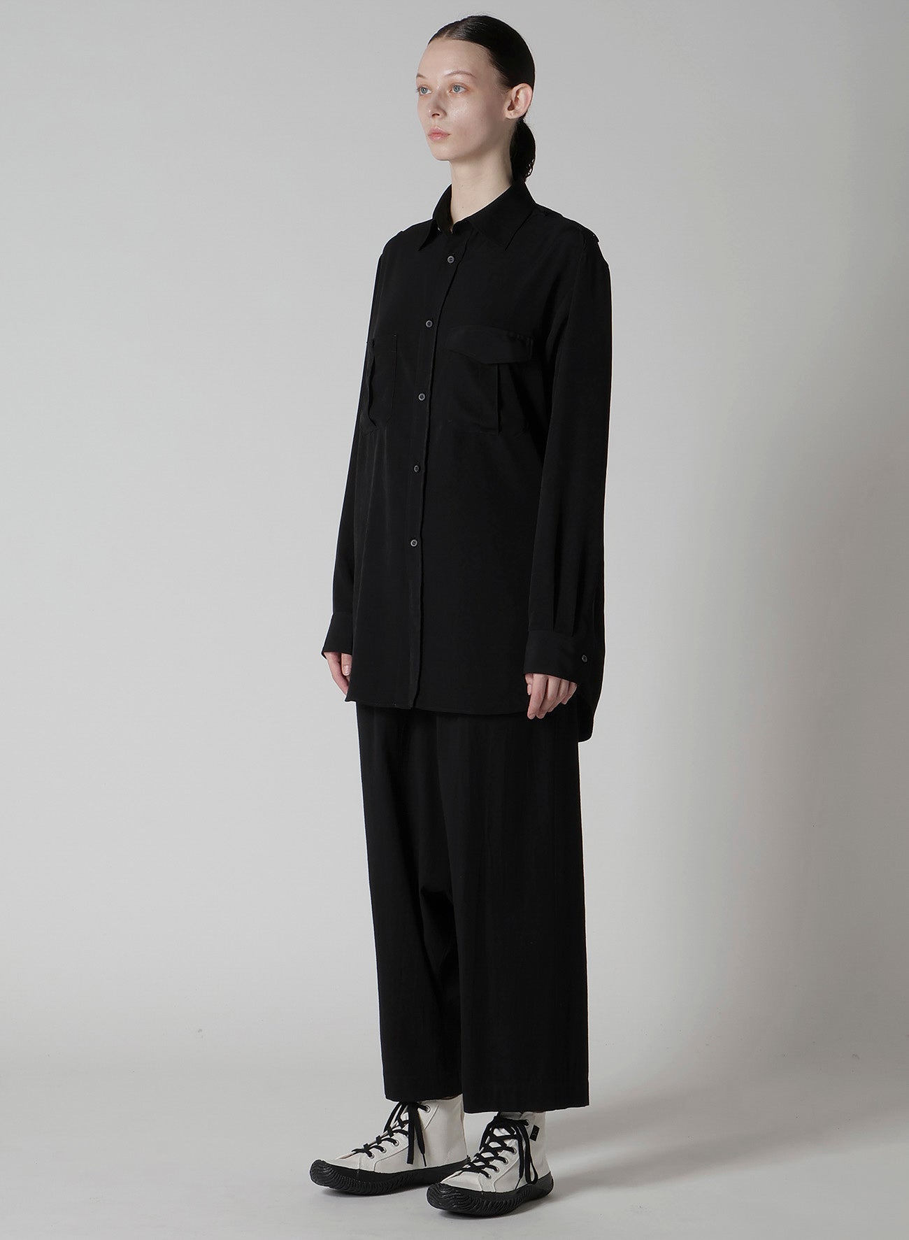 TA/PE CREPE DE CHINE SHOULDER LOOP BLOUSE