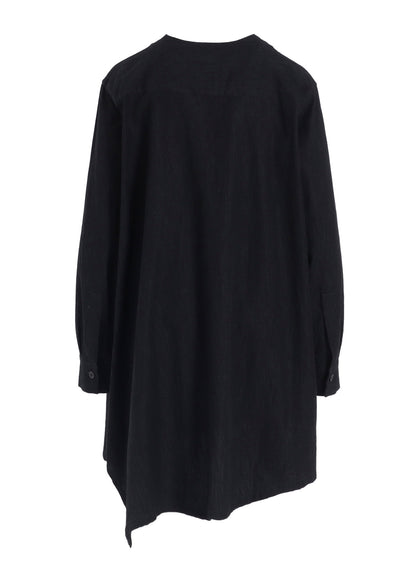 6OZ DENIM GARMENTFINISH PINTUCK ASYMMETERIC BROUSE