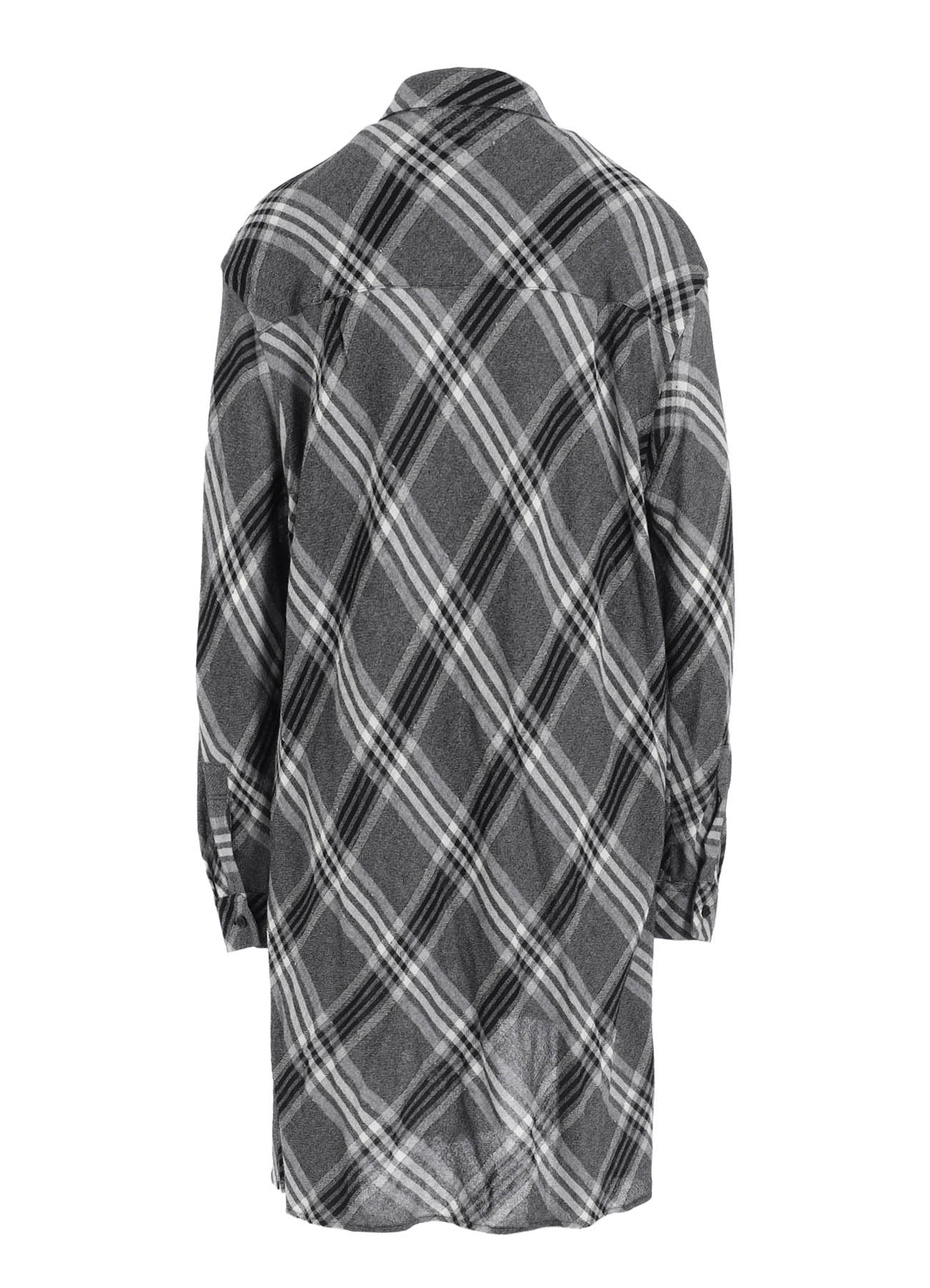 GAUZE PLAID HANGING PLACKET BLOUSE