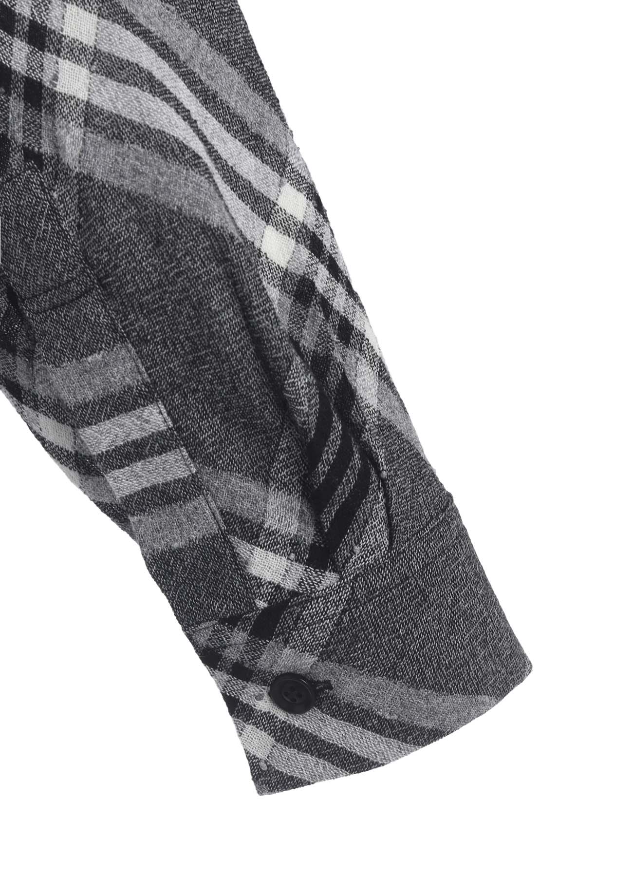 GAUZE PLAID HANGING PLACKET BLOUSE