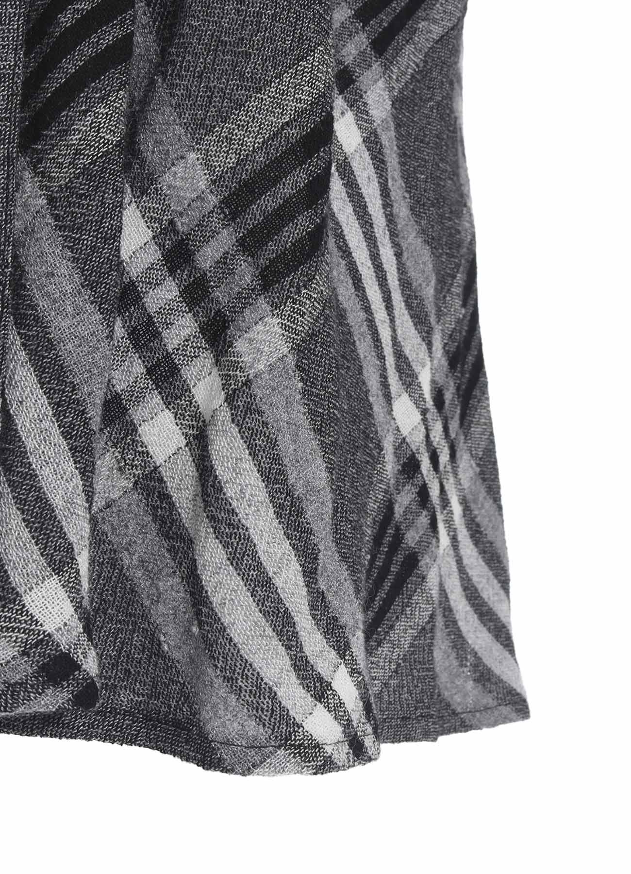 GAUZE PLAID HANGING PLACKET BLOUSE