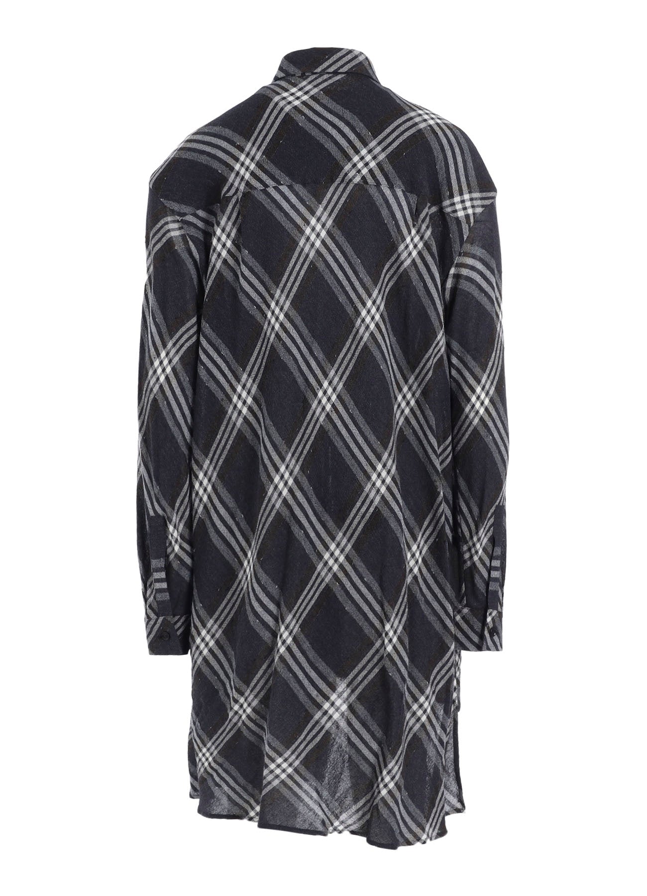 GAUZE PLAID HANGING PLACKET BLOUSE