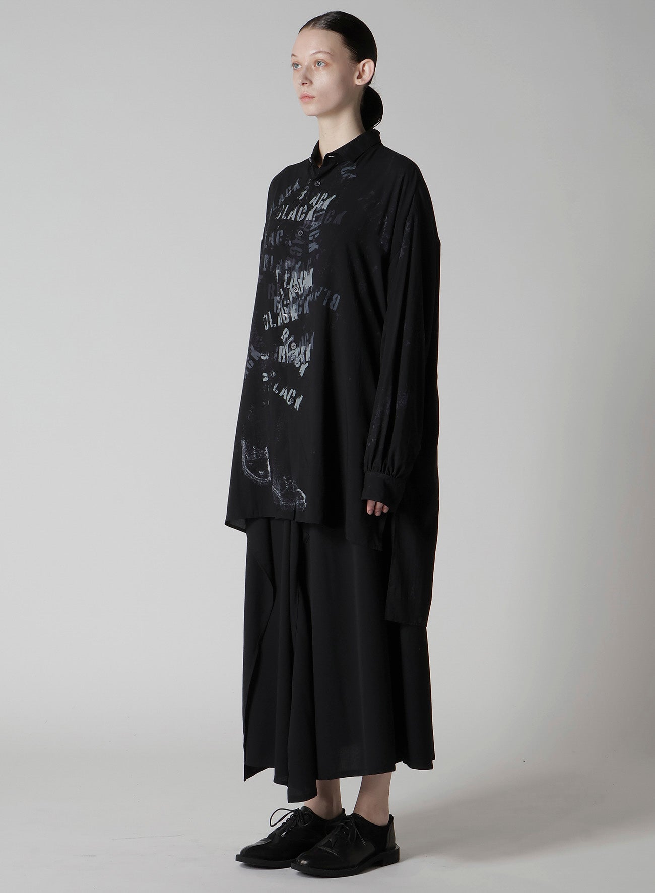 "BLACK" PRINT BIG BLOUSE