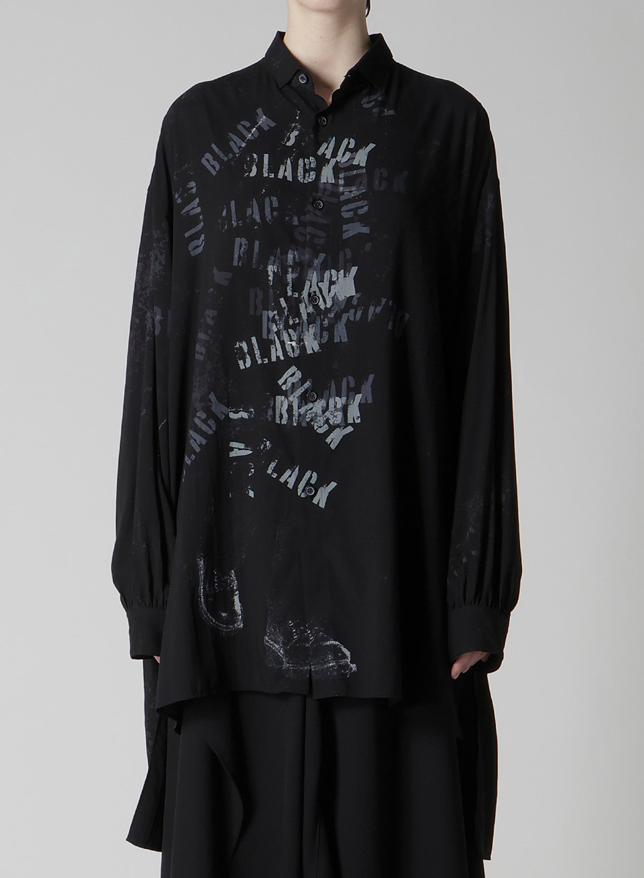 "BLACK" PRINT BIG BLOUSE