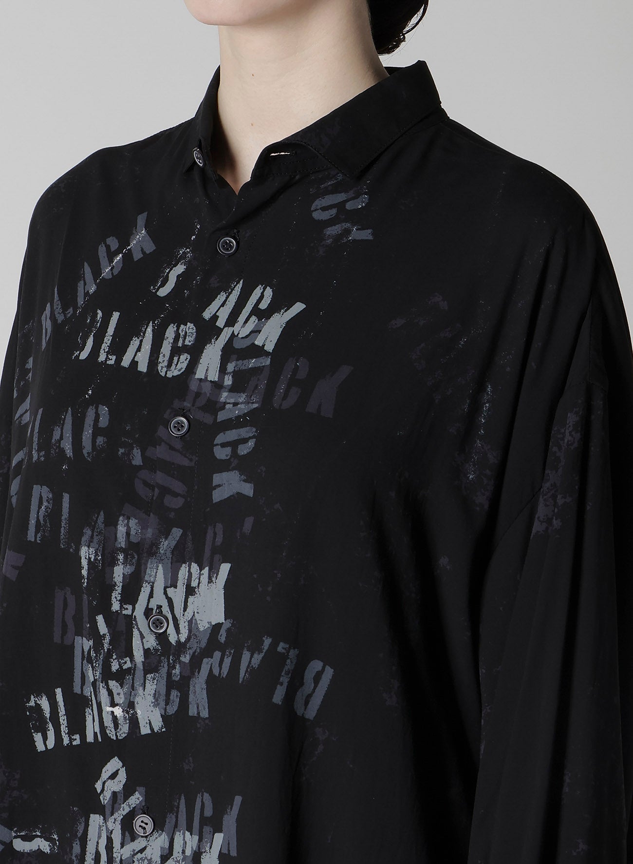 "BLACK" PRINT BIG BLOUSE