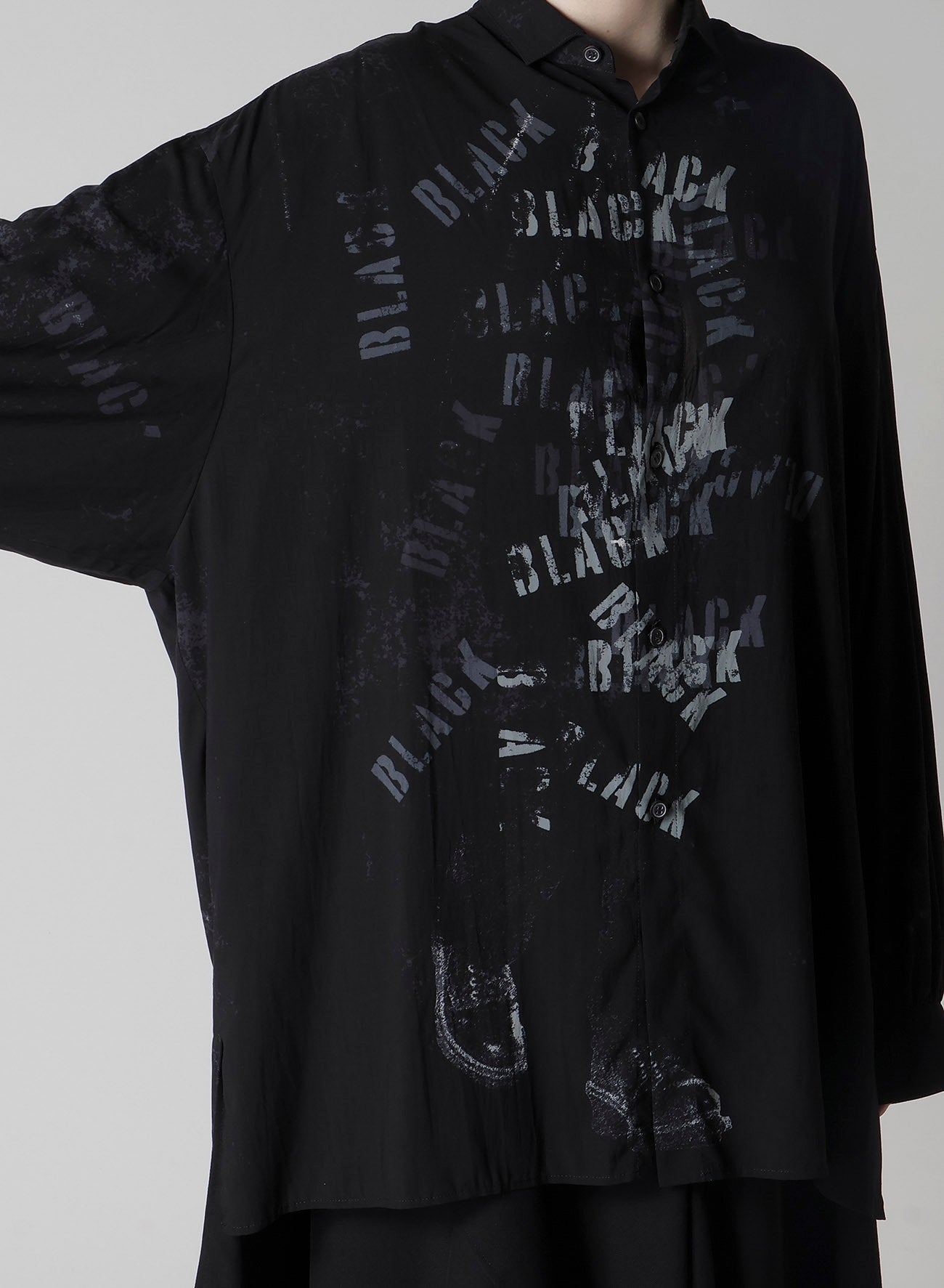 "BLACK" PRINT BIG BLOUSE