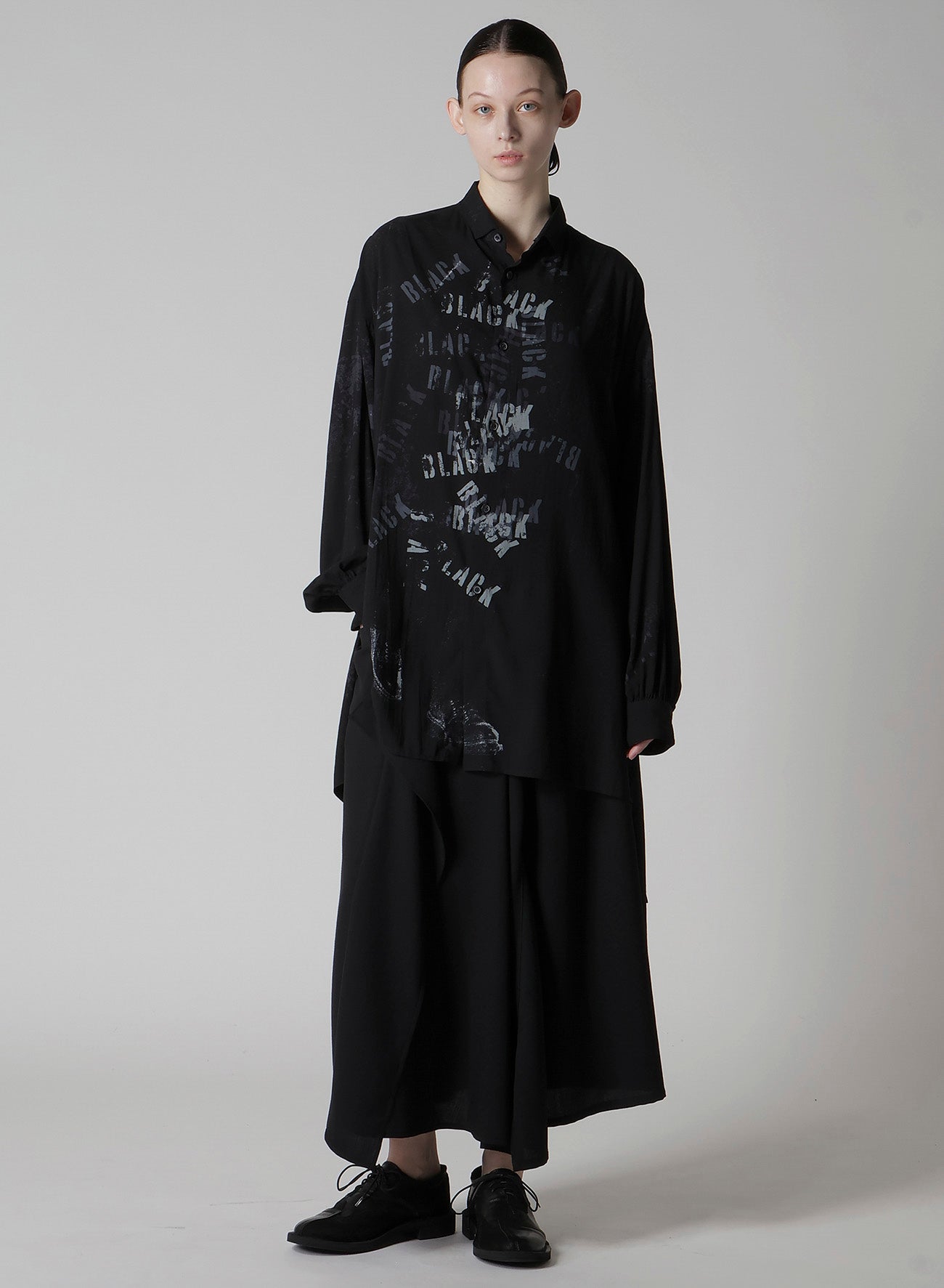 "BLACK" PRINT BIG BLOUSE