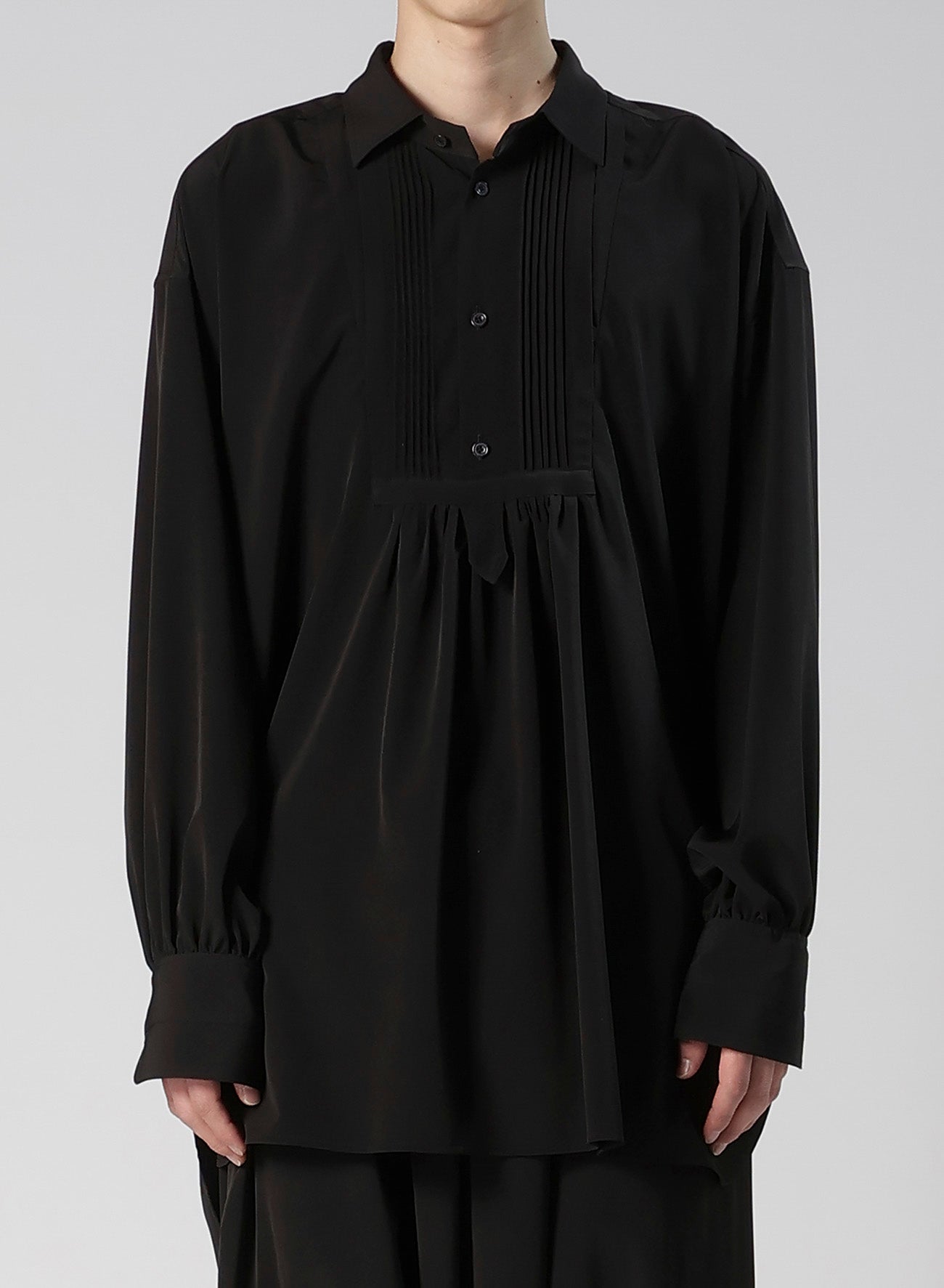 TA/PE SUPER VIYON TUSSER PIN TUCKED BLOUSE
