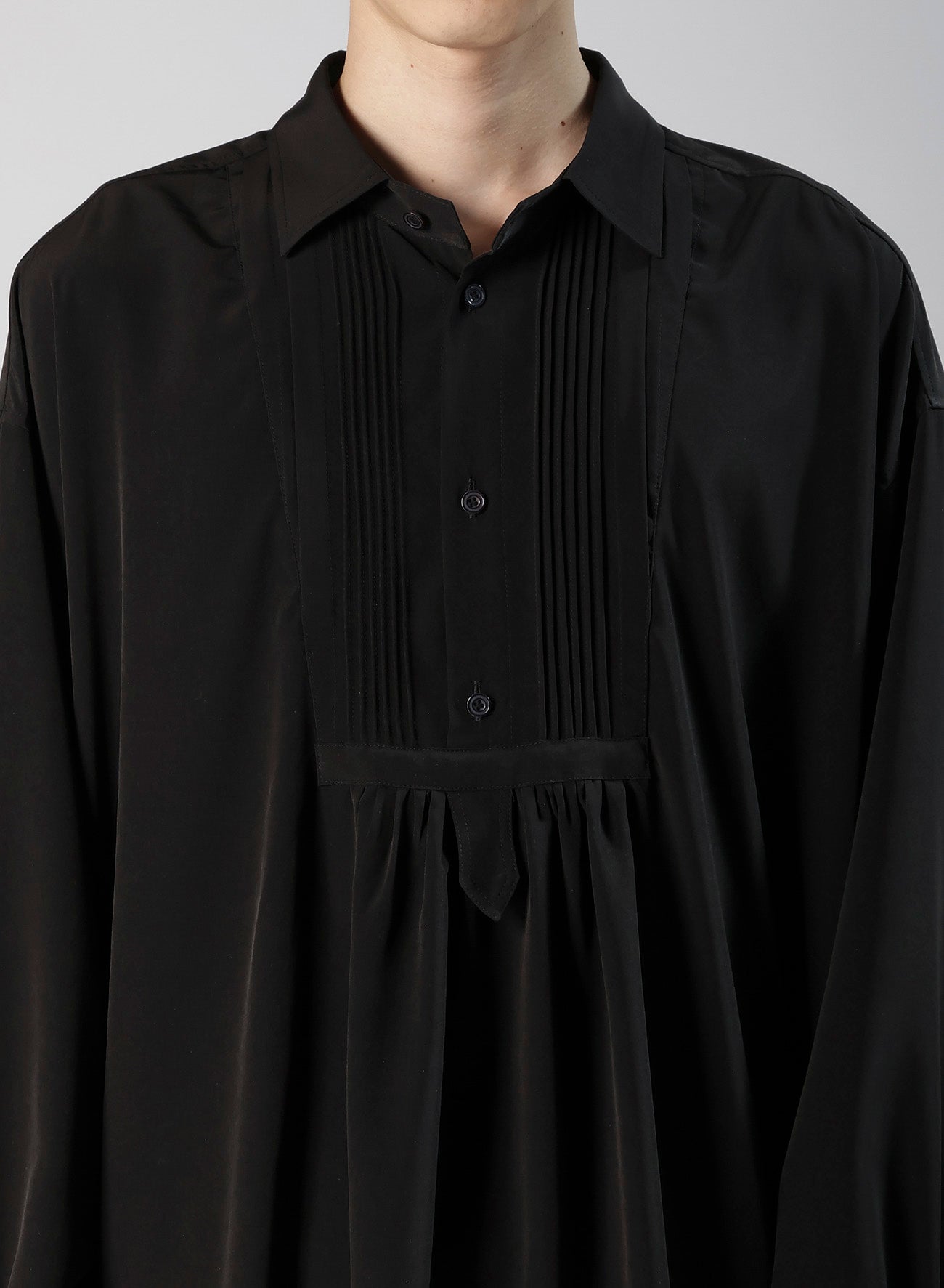 TA/PE SUPER VIYON TUSSER PIN TUCKED BLOUSE