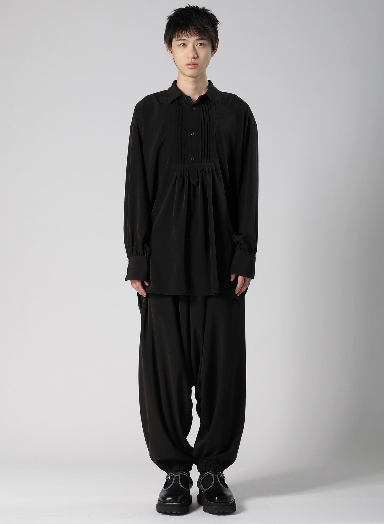 TA/PE SUPER VIYON TUSSER PIN TUCKED BLOUSE