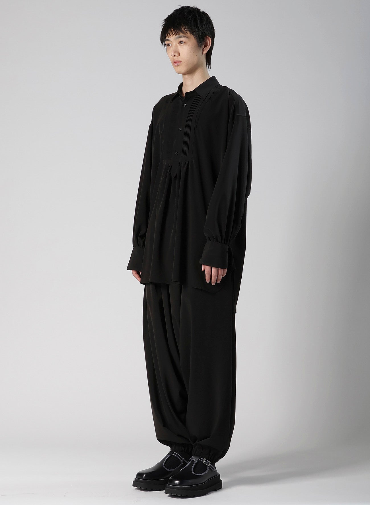 TA/PE SUPER VIYON TUSSER PIN TUCKED BLOUSE