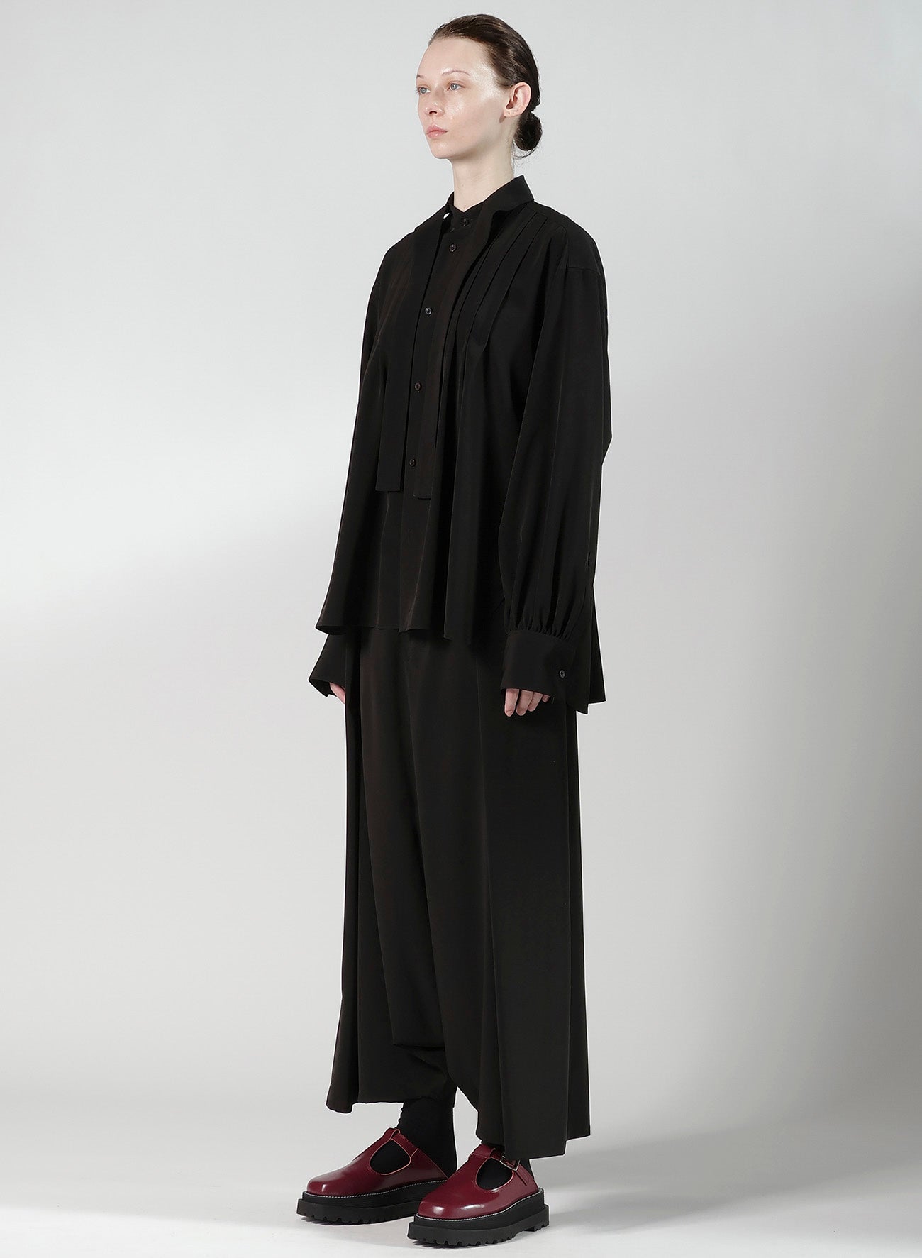 TA/PE SUPER VIYON TUSSER SHIRT WITH BOWTIE