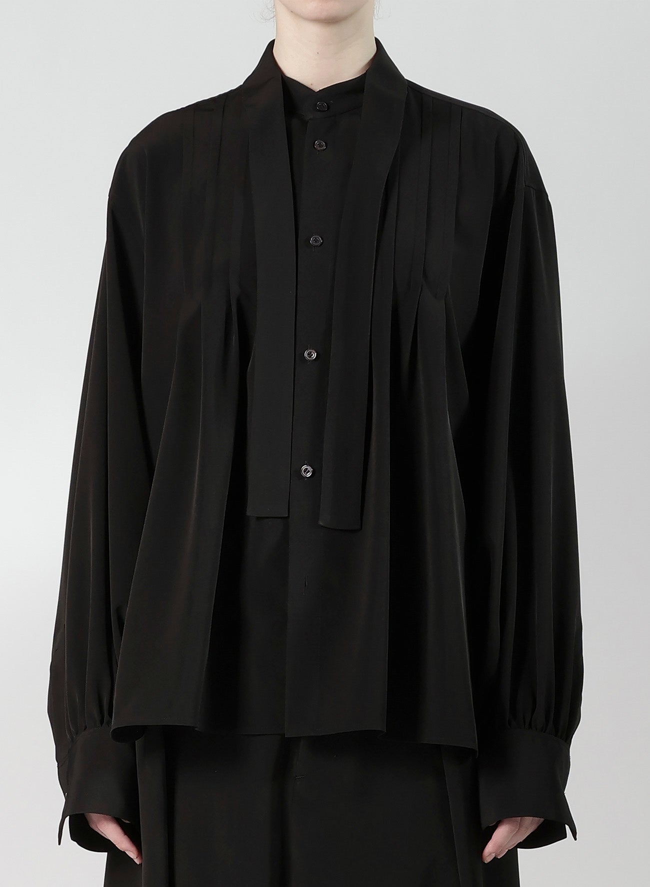 TA/PE SUPER VIYON TUSSER SHIRT WITH BOWTIE